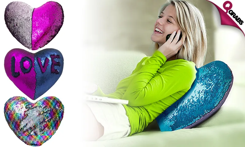 Heart-Shaped Sequin Pillow!